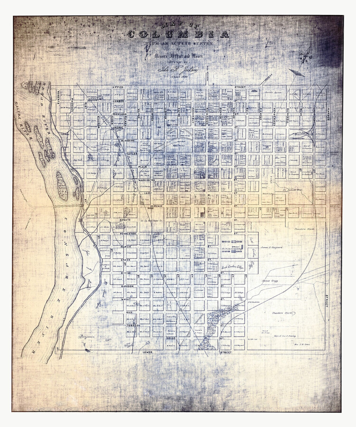 1912 Town Map of Columbia South Carolina