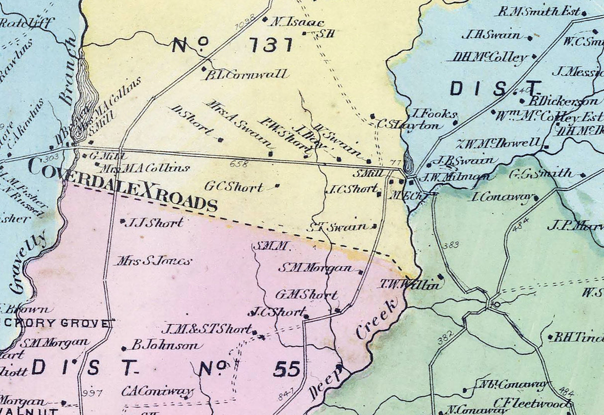 1868 Map of Nanticoke Sussex County Delaware