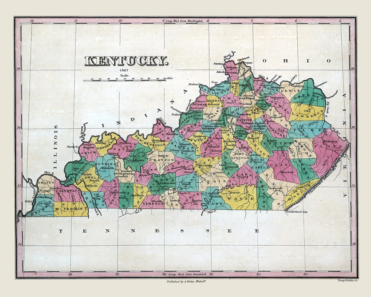 1827 Map of Kentucky