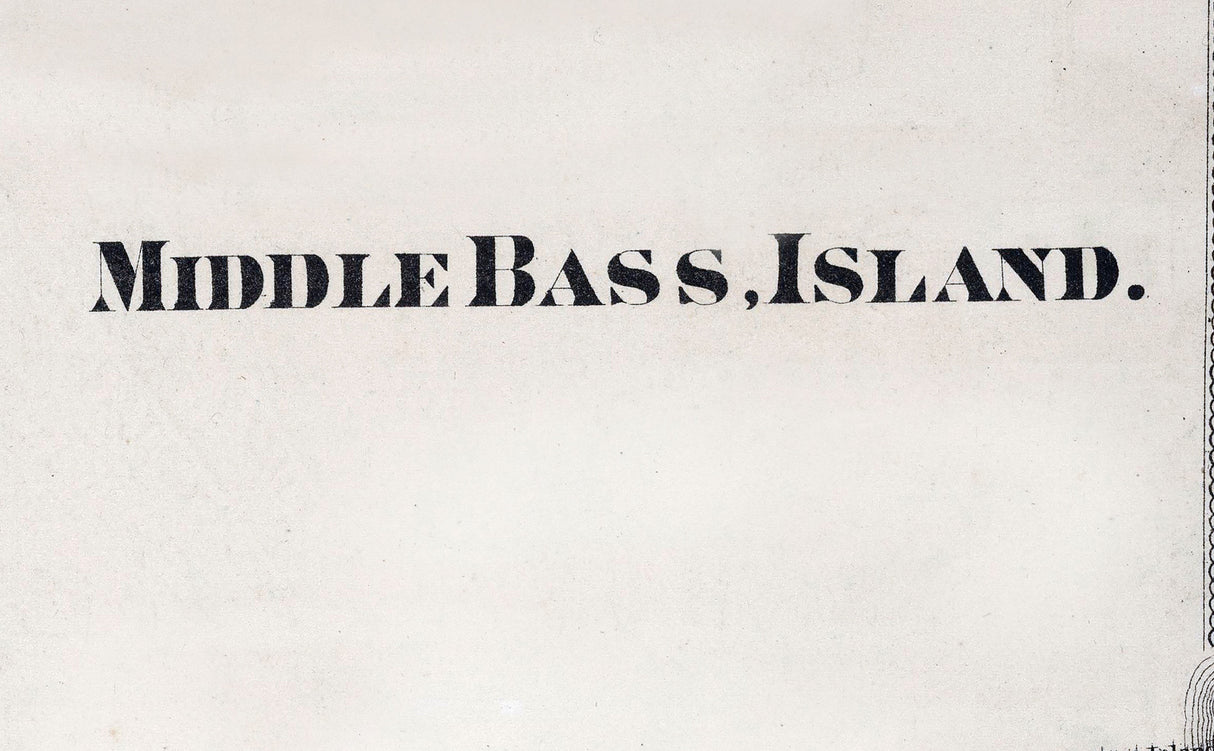 1874 Map of Middle Bass Island Ottawa County Ohio Lake Erie