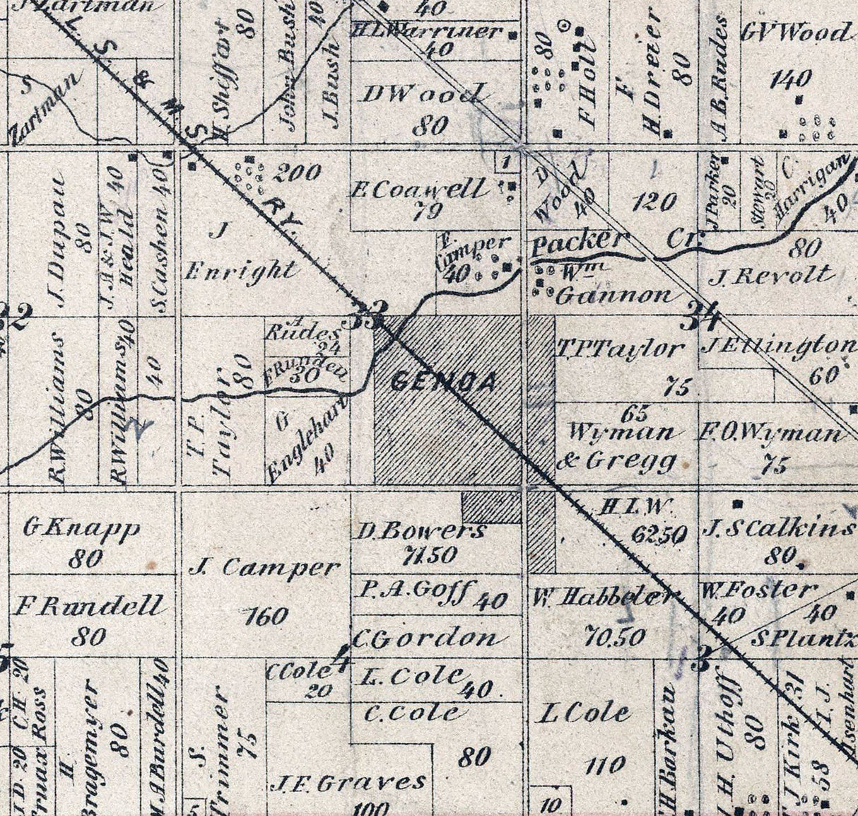 1874 Map of Clay Township Ottawa County Ohio