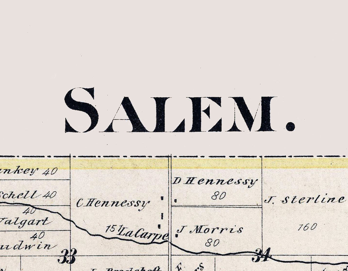 1874 Map of Salem Township Ottawa County Ohio