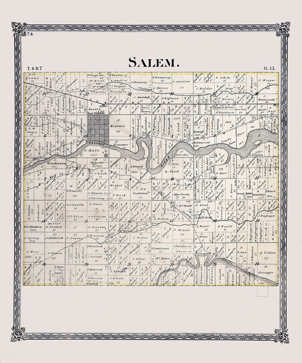 1874 Map of Salem Township Ottawa County Ohio