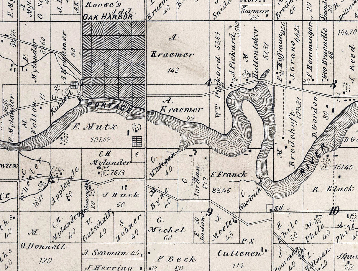 1874 Map of Salem Township Ottawa County Ohio