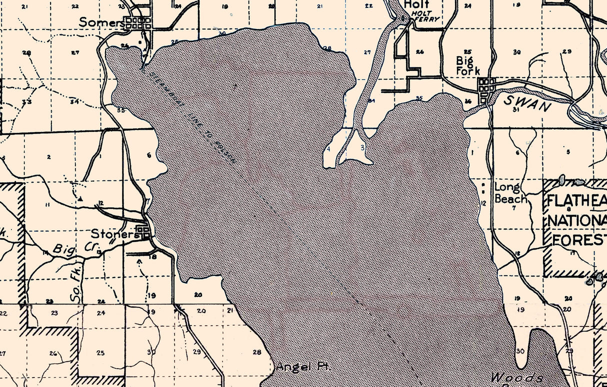 1920 Map of Flathead Lake Montana