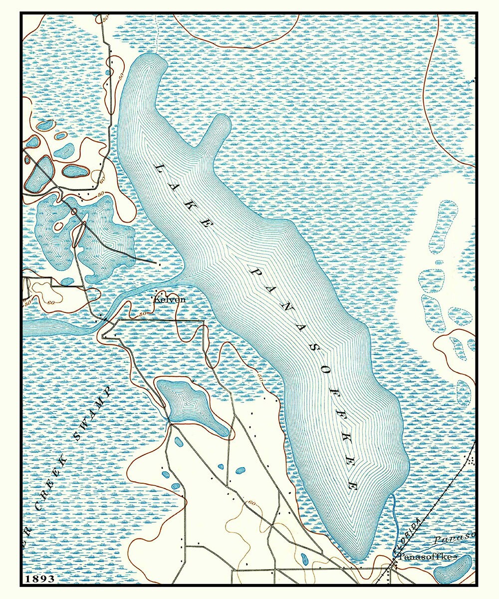 1893 Map of Lake Panasoffkee Florida