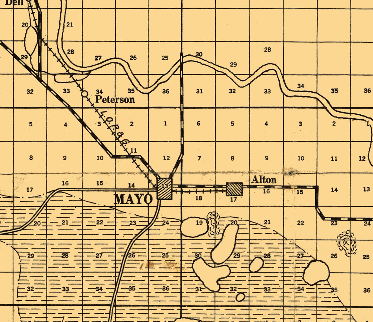 1919 Map of Lafayette County Florida