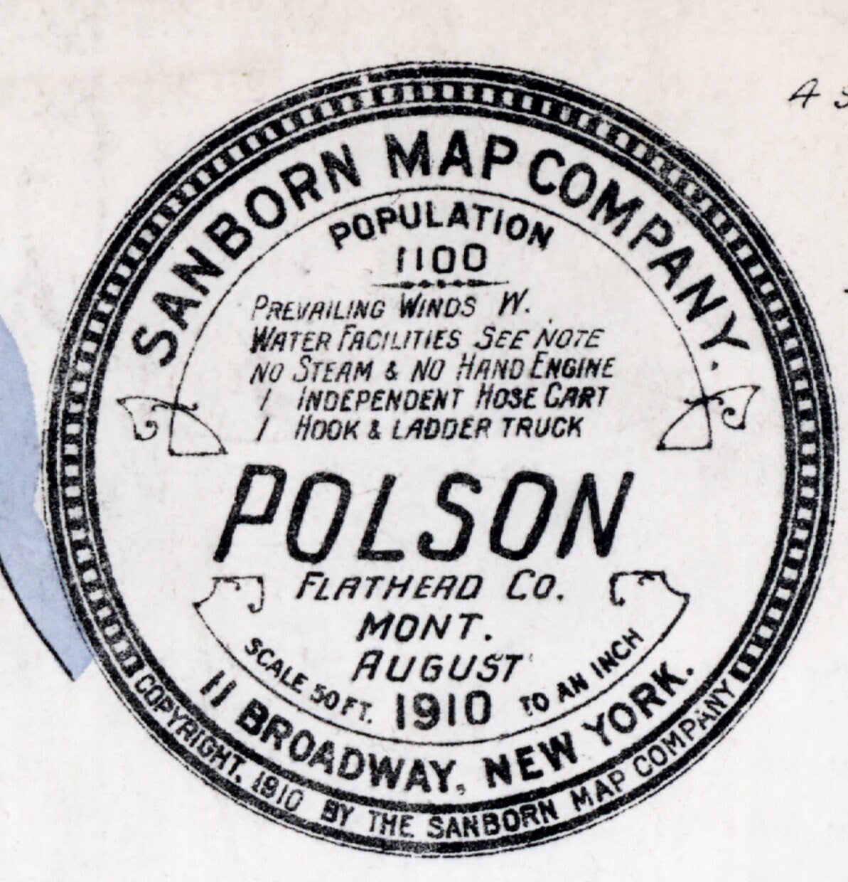 1910 Town Map of Polson Montana