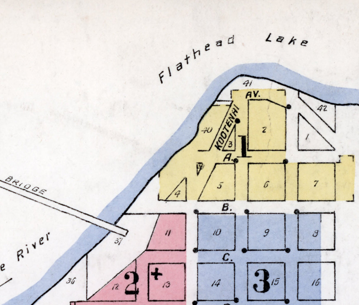 1910 Town Map of Polson Montana