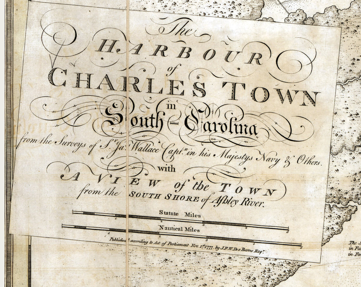 1800 Nautical Chart of Charlestown Harbor South Carolina