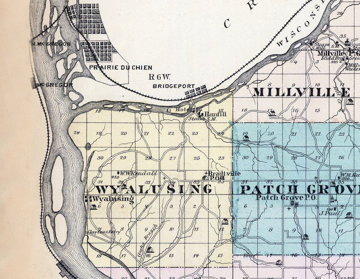 1878 Map of Grant County Wisconsin