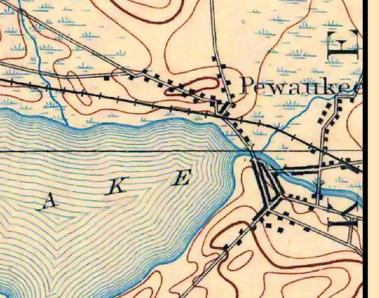 1892 Map of Pewaukee Lake Wisconsin