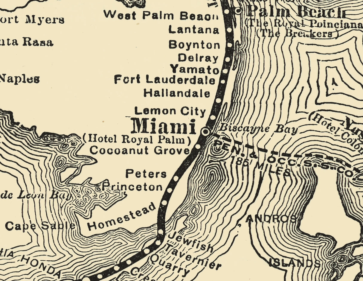 1917 Map of Florida East Coast Railway