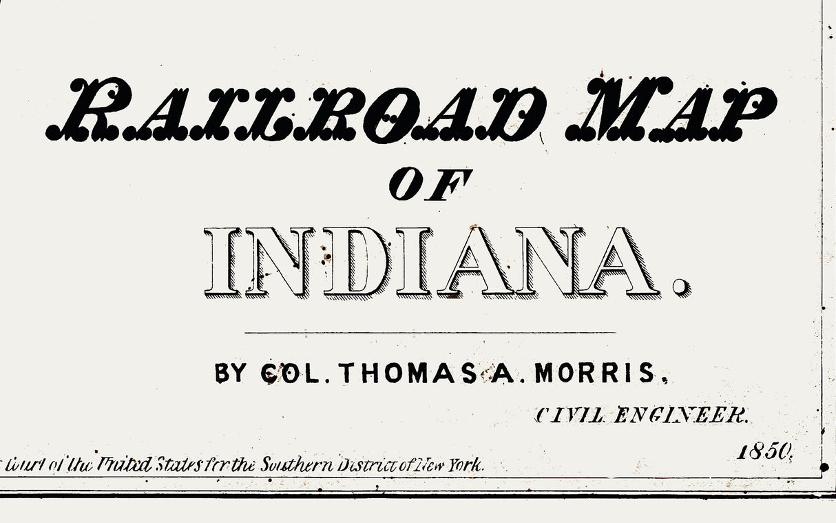1850 Map of Indiana Railroads