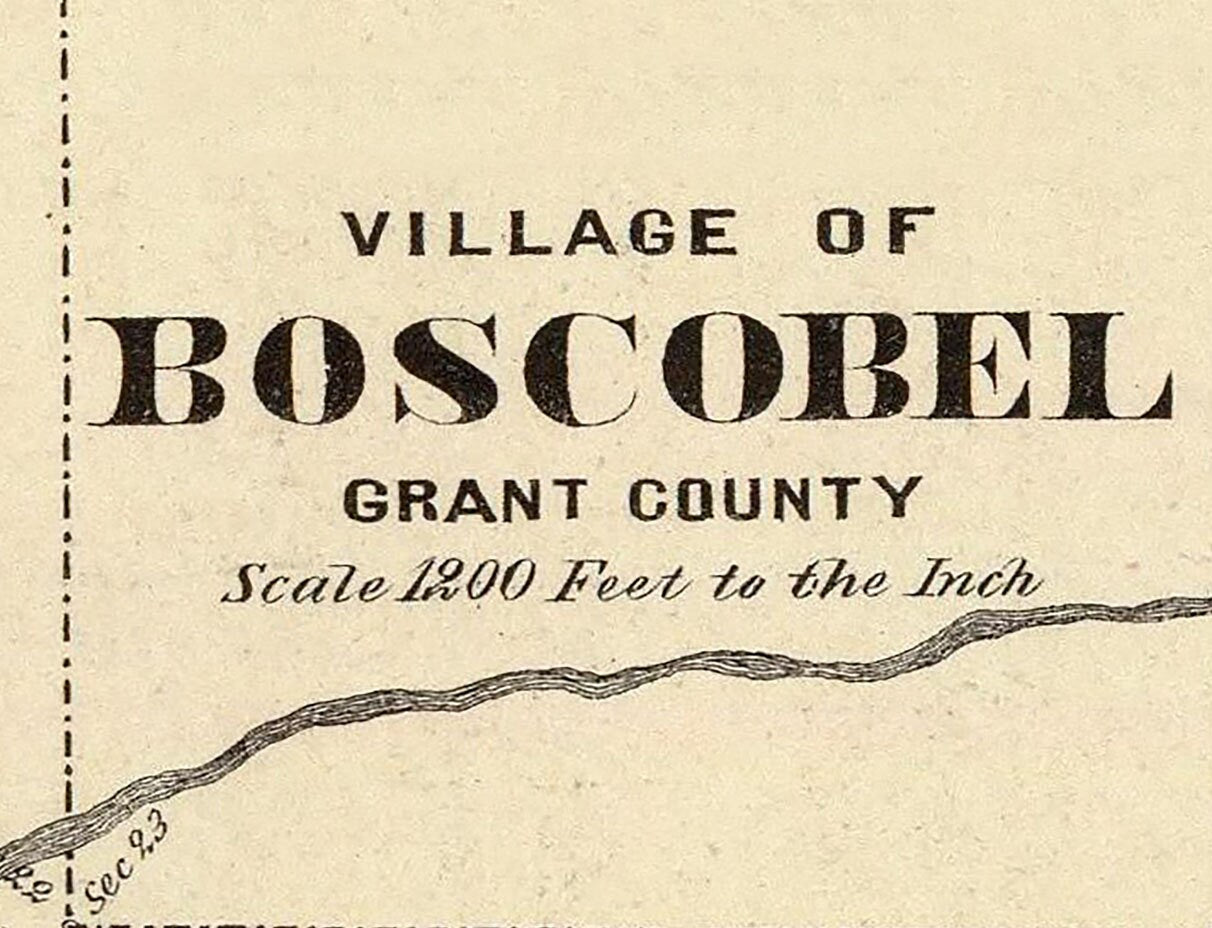 1878 Town Map of Boscobel Grant County Wisconsin