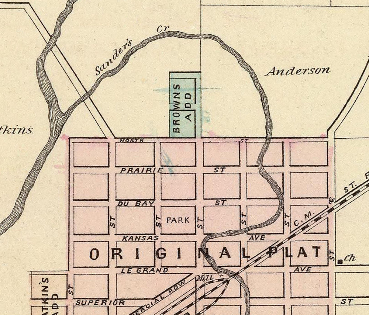 1878 Town Map of Boscobel Grant County Wisconsin