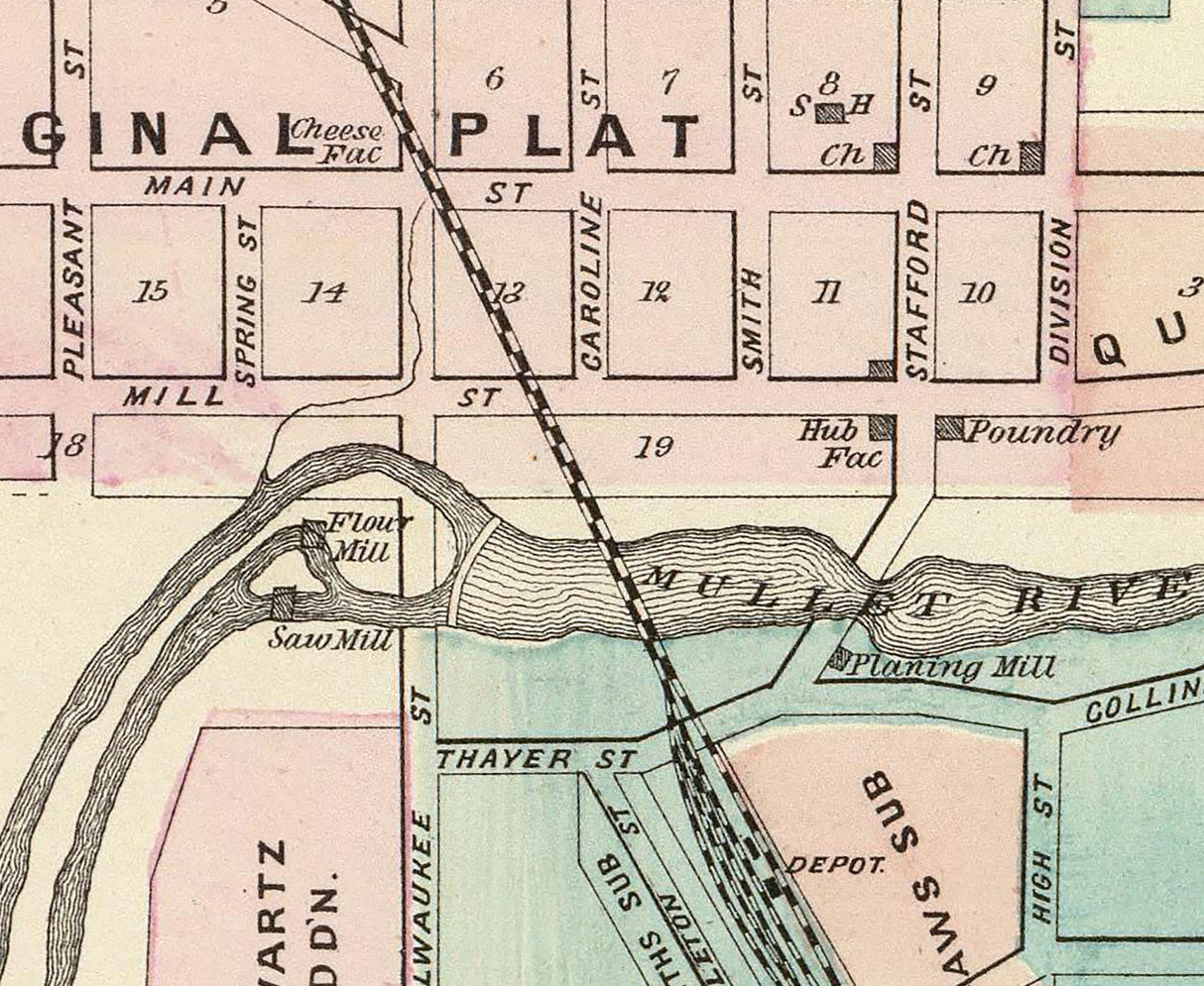 1878 Town Map of Plymouth Sheboygan County Wisconsin