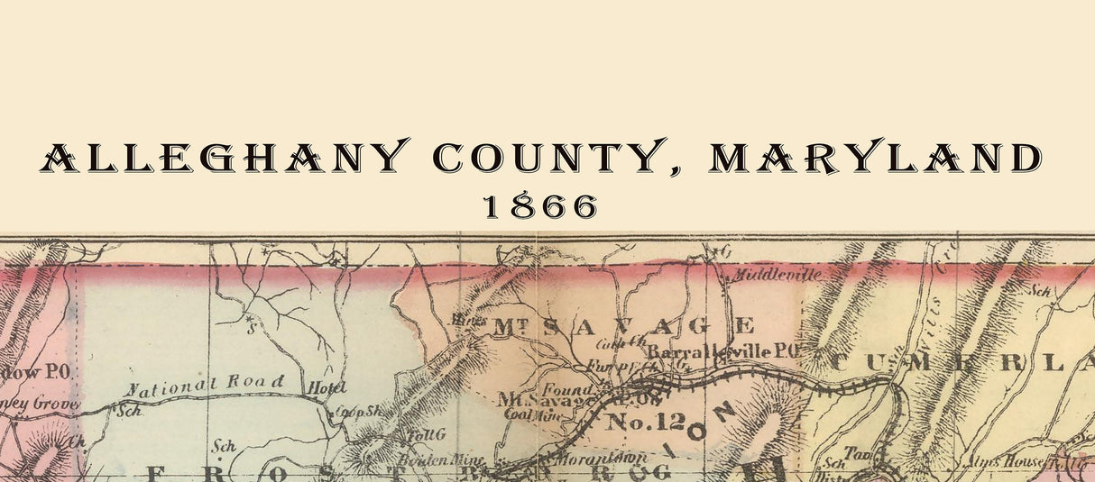 1866 Map of Alleghany County Maryland