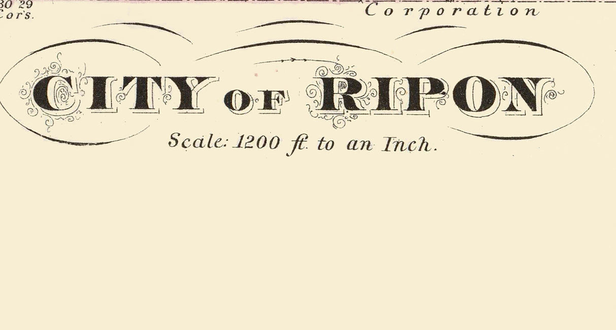 1878 Town Map of Ripon Wisconsin