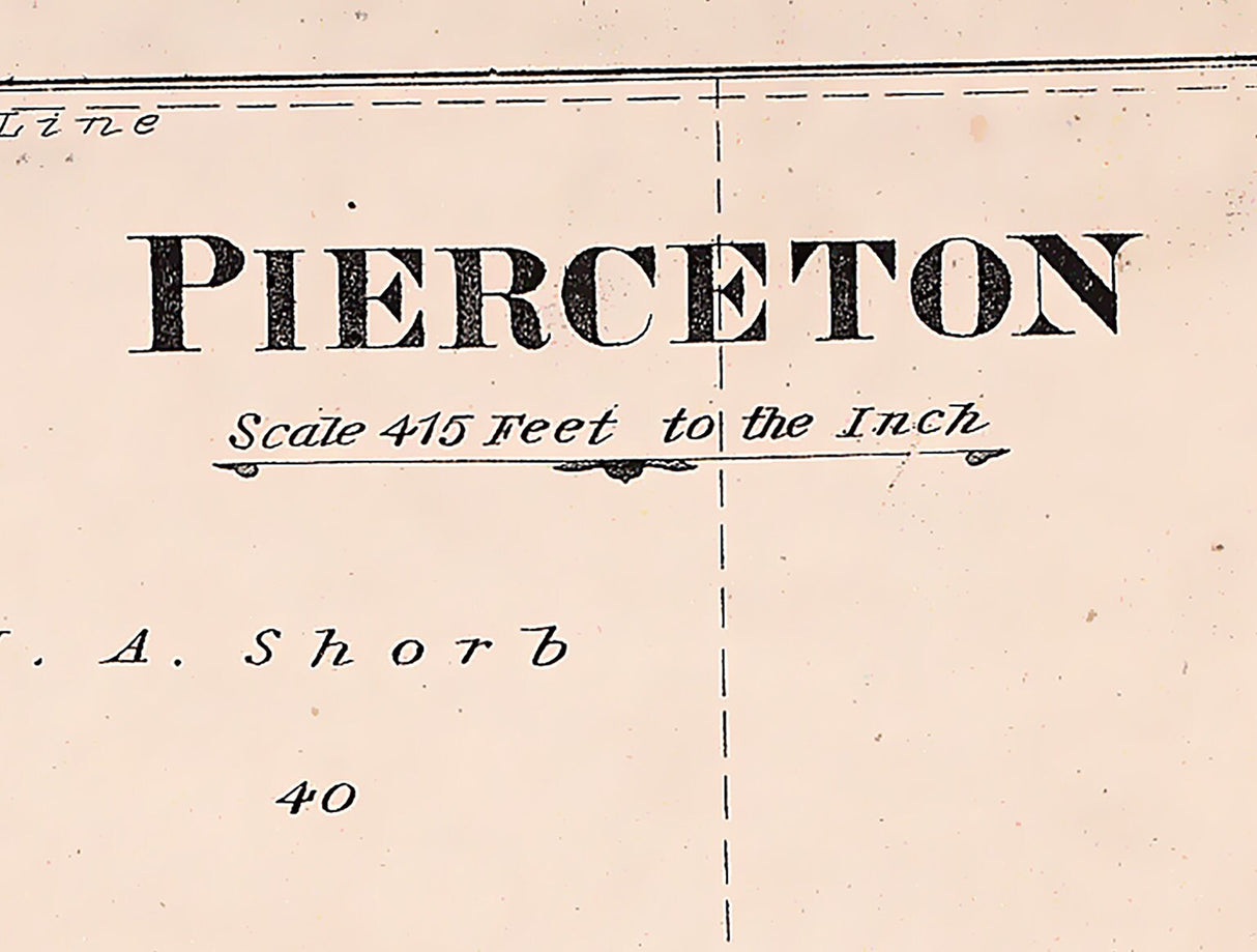 1879 Town Map of Pierceton Kosciusko County Indiana