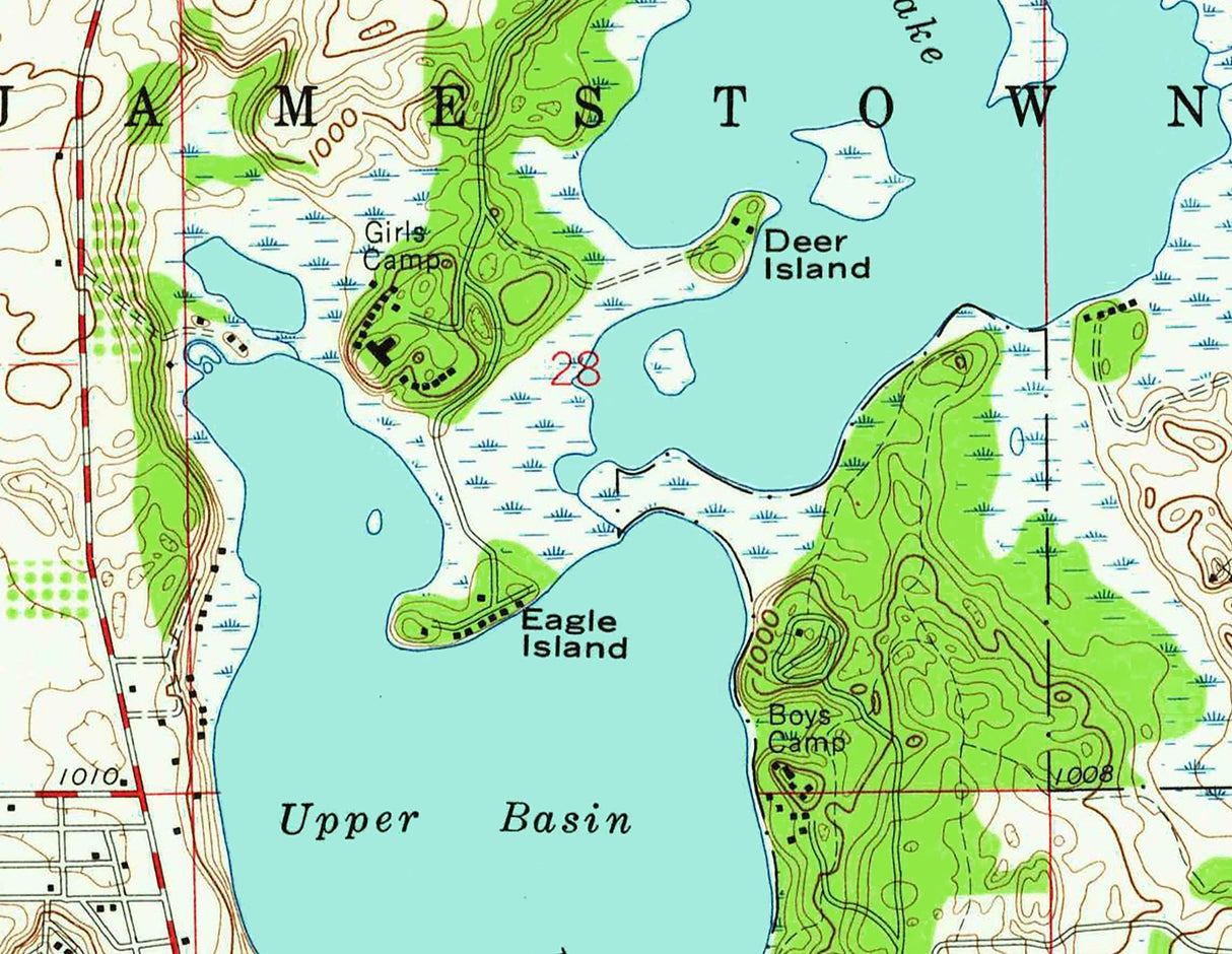 1960 Map of Lake James Steuben County Indiana