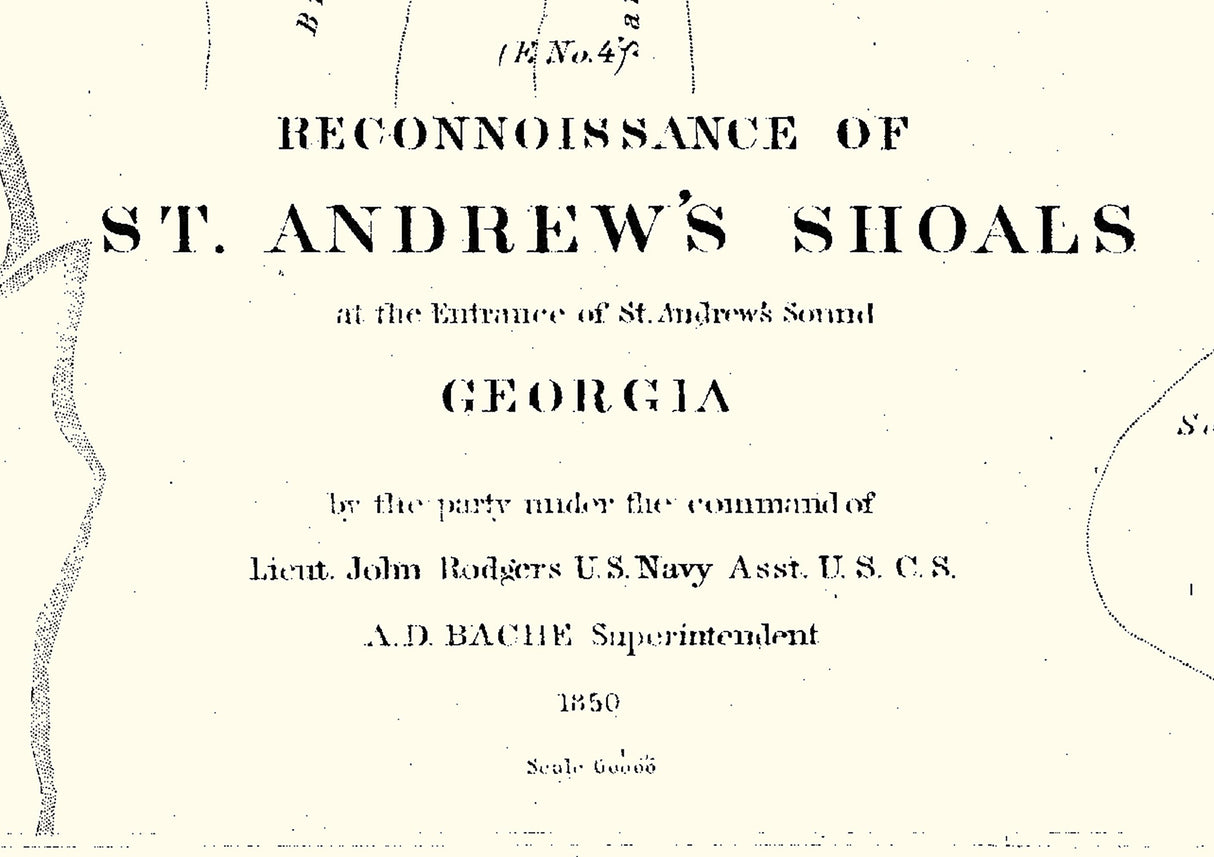 1850 Nautical Map of St Andrew Shoals and Sound Georgia