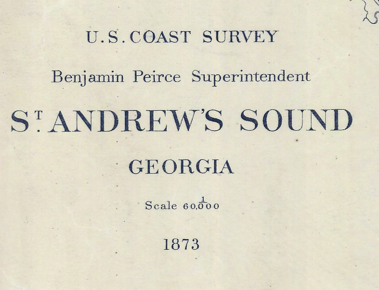 1873 Nautical Map of St Andrew Sound Georgia