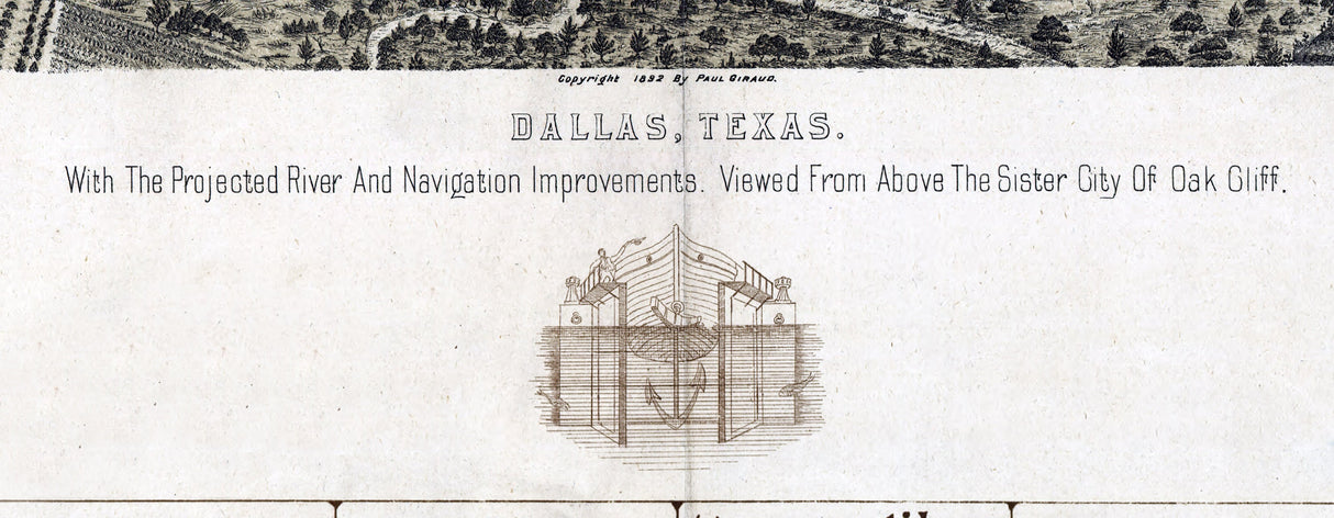 1892 Panoramic Map of Dallas Texas