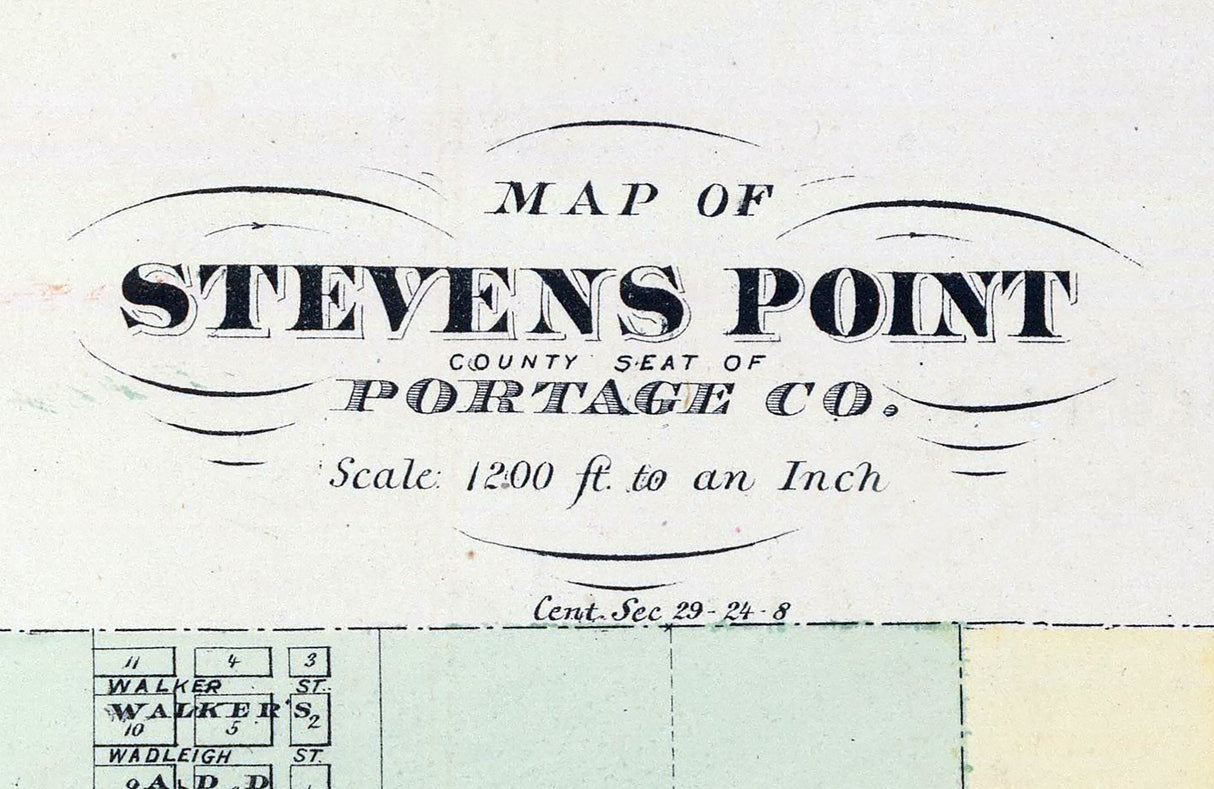 1878 Town Map of Stevens Point Portage County Wisconsin