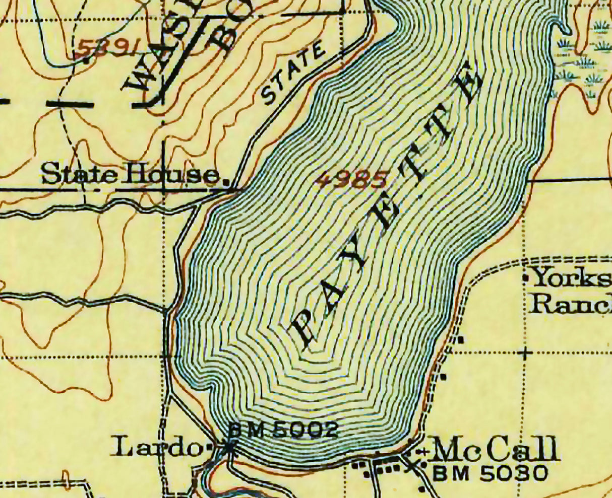 1911 Map of Payette Lake Idaho
