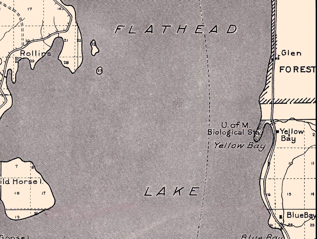 1920 Map of Flathead Lake Montana