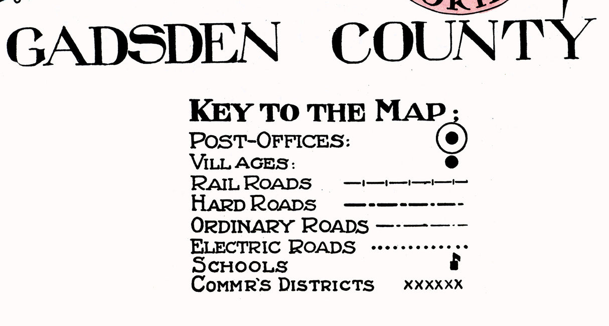 1914 Map of Gadsden County Florida