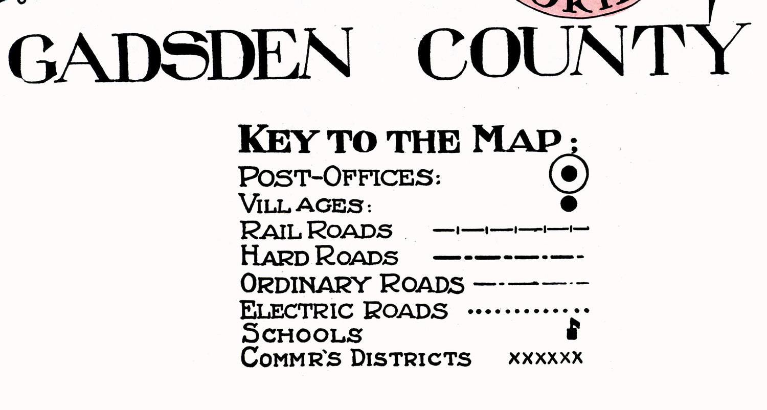 1914 Map of Gadsden County Florida