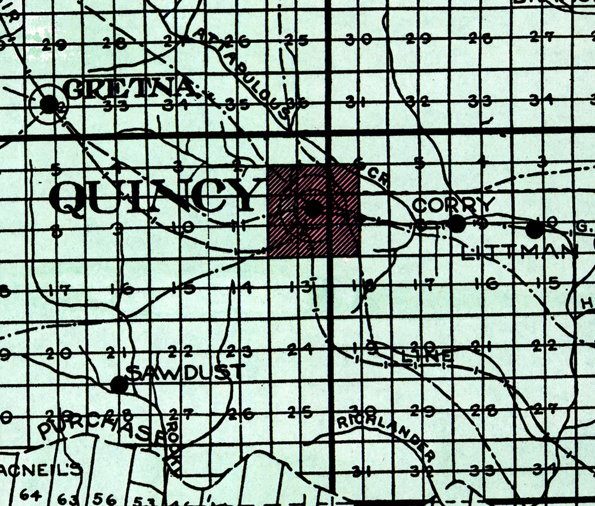 1914 Map of Gadsden County Florida