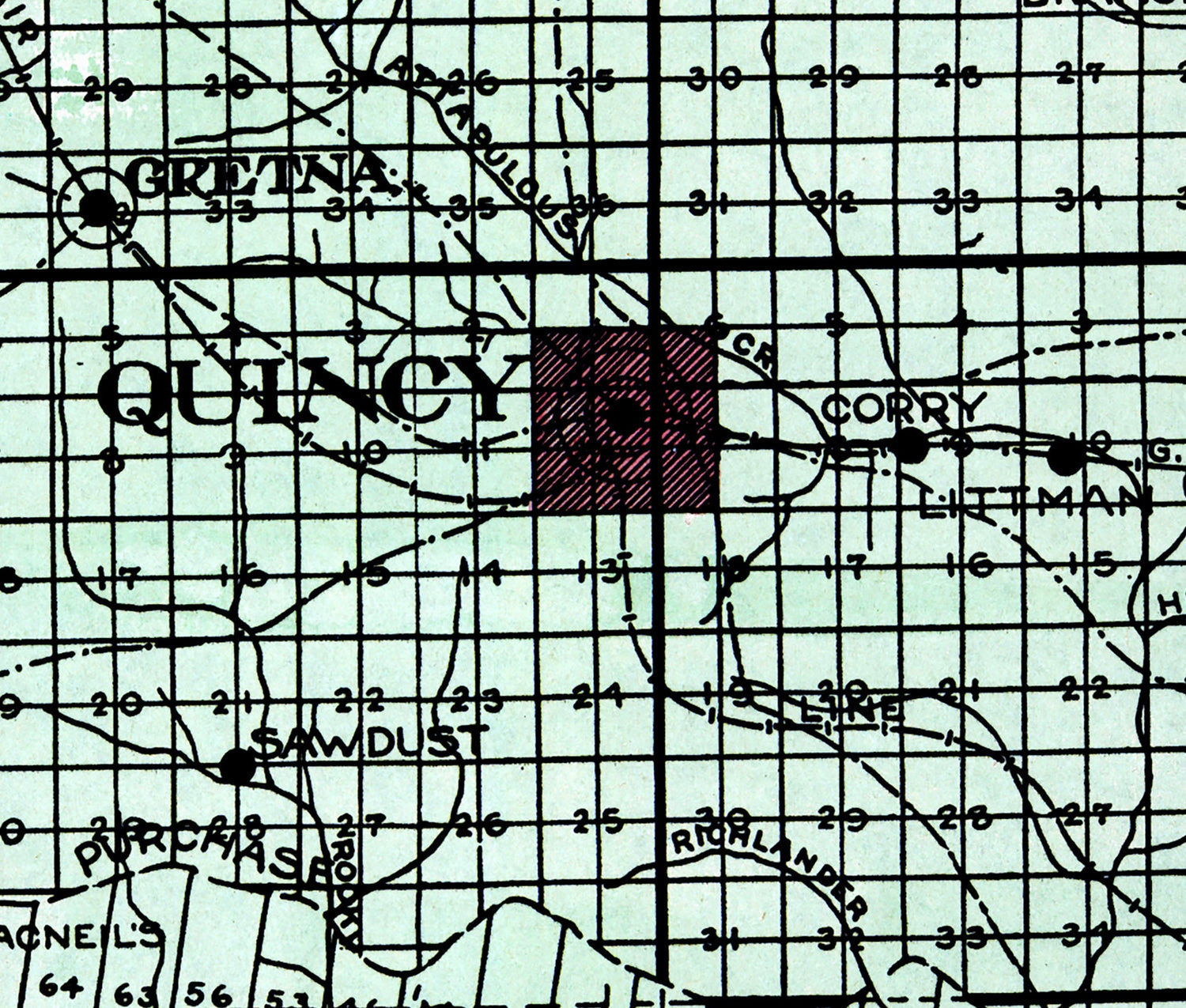1914 Map of Gadsden County Florida