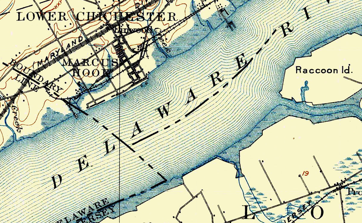 1900 Map of Chester Delaware County Pennsylvania