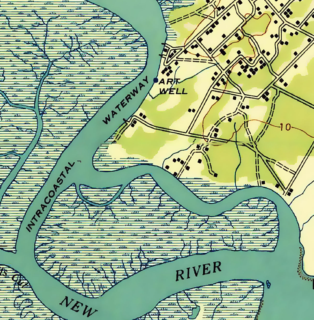 1945 Map of Daufuskie Island South Carolina