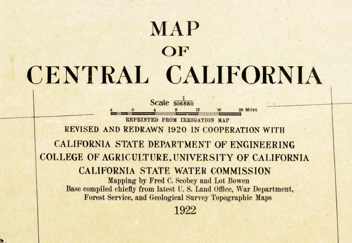 1922 Map of Central California