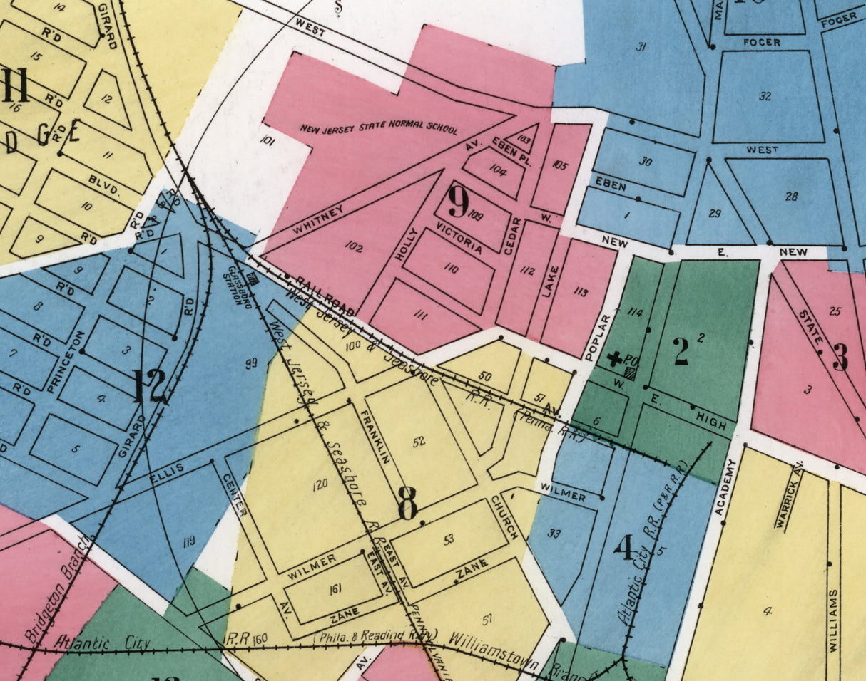 1923 Town Map of Glassboro New Jersey