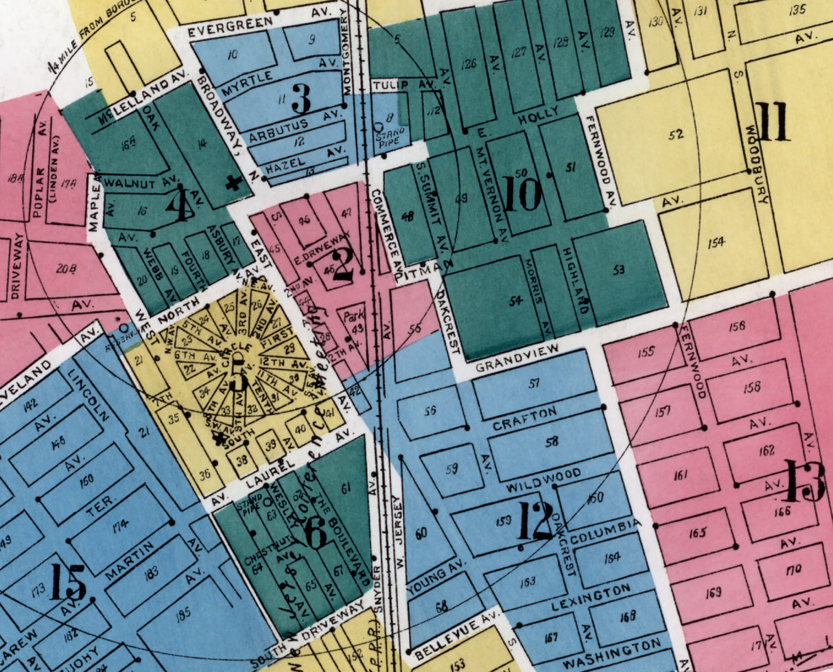 1923 Town Map of Pitman New Jersey