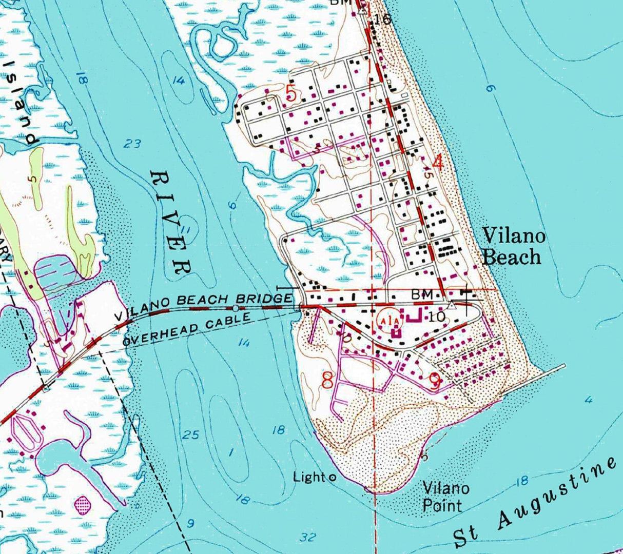 1992 Map of Saint Augustine Florida