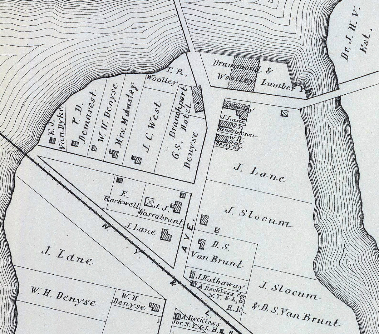 1878 Map of Branchport New Jersey