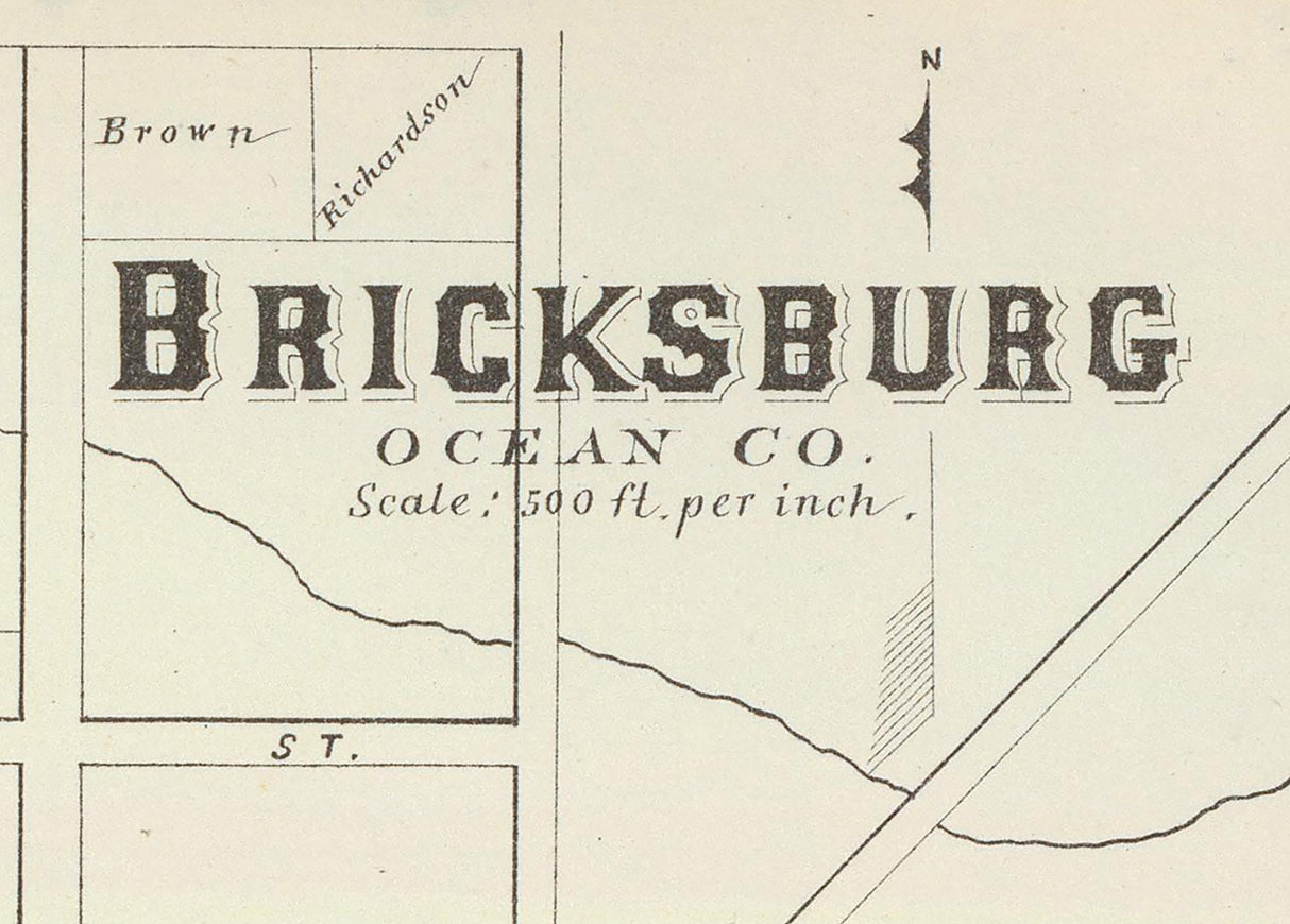 1878 Map of Bricksburg New Jersey