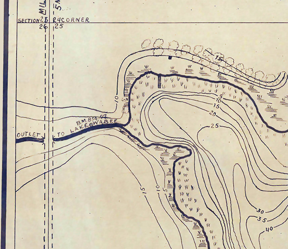 1922 Map of Dewart Lake Kosciusko County Indiana