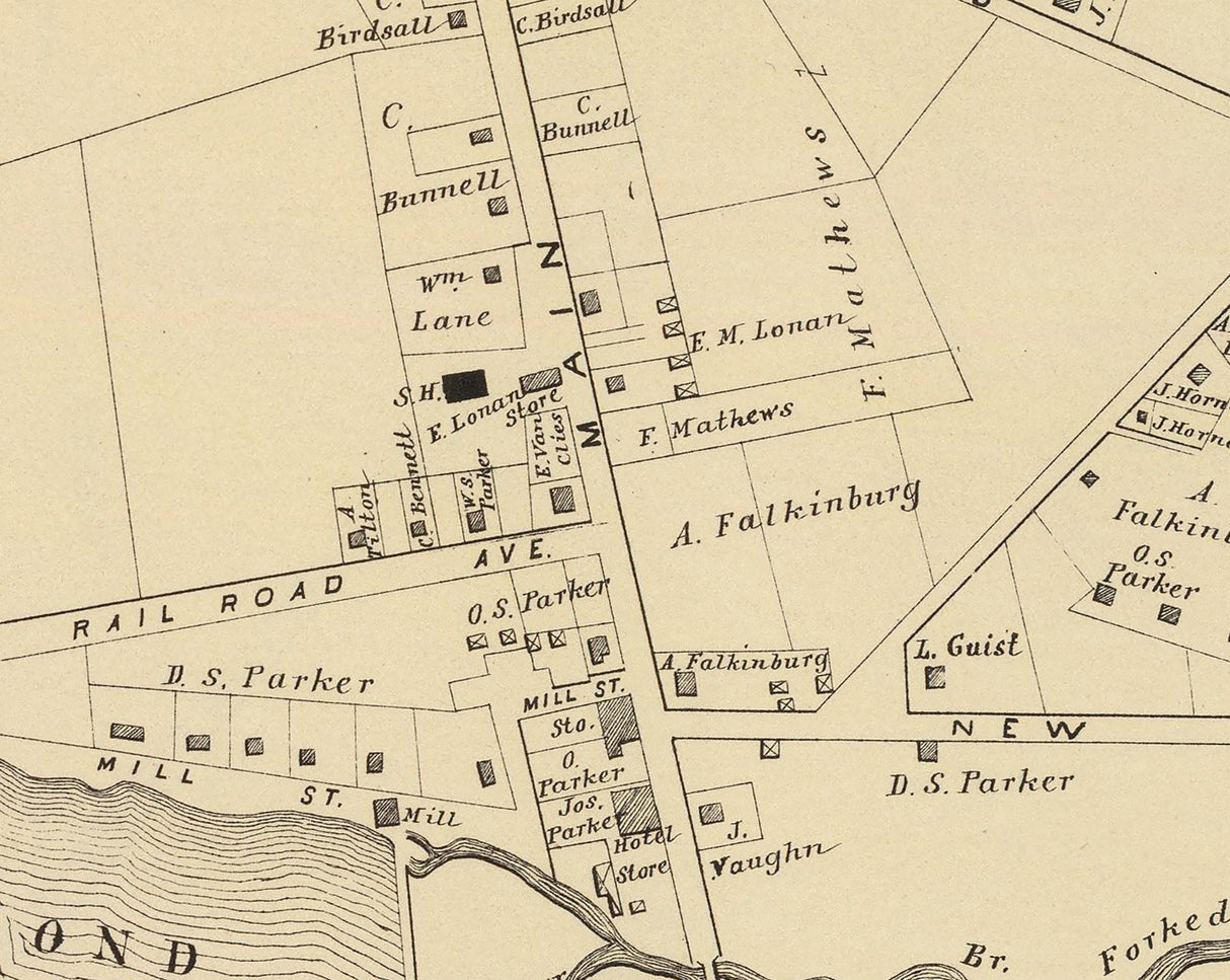 1878 Map of Forked River New Jersey
