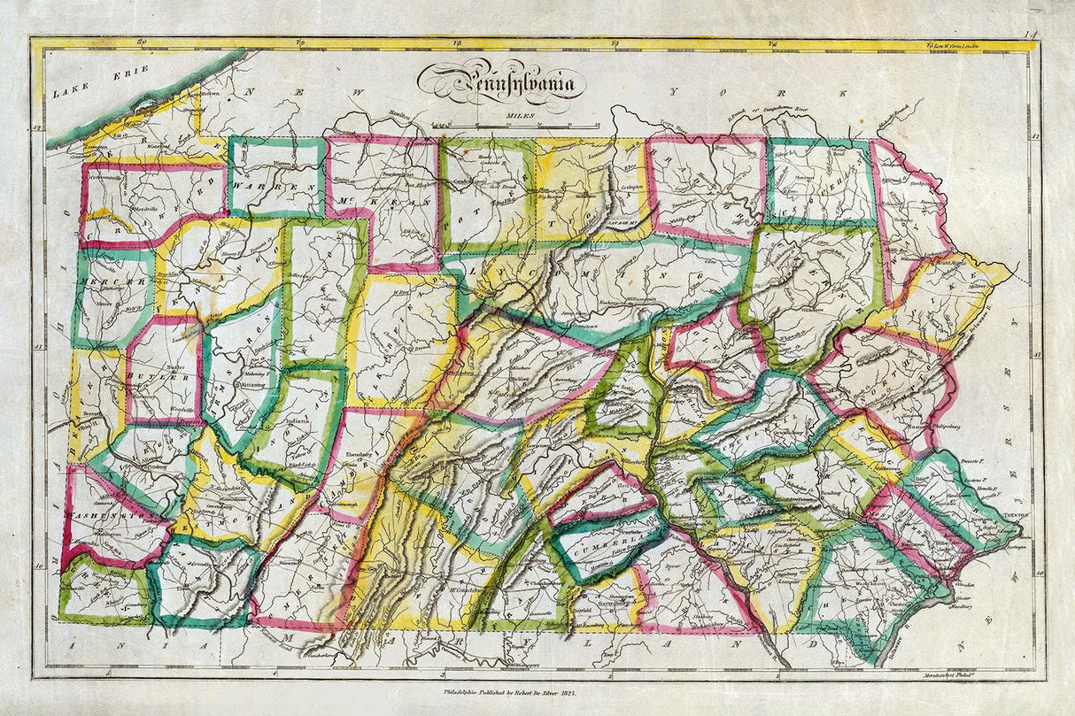 1827 Map of Pennsylvania