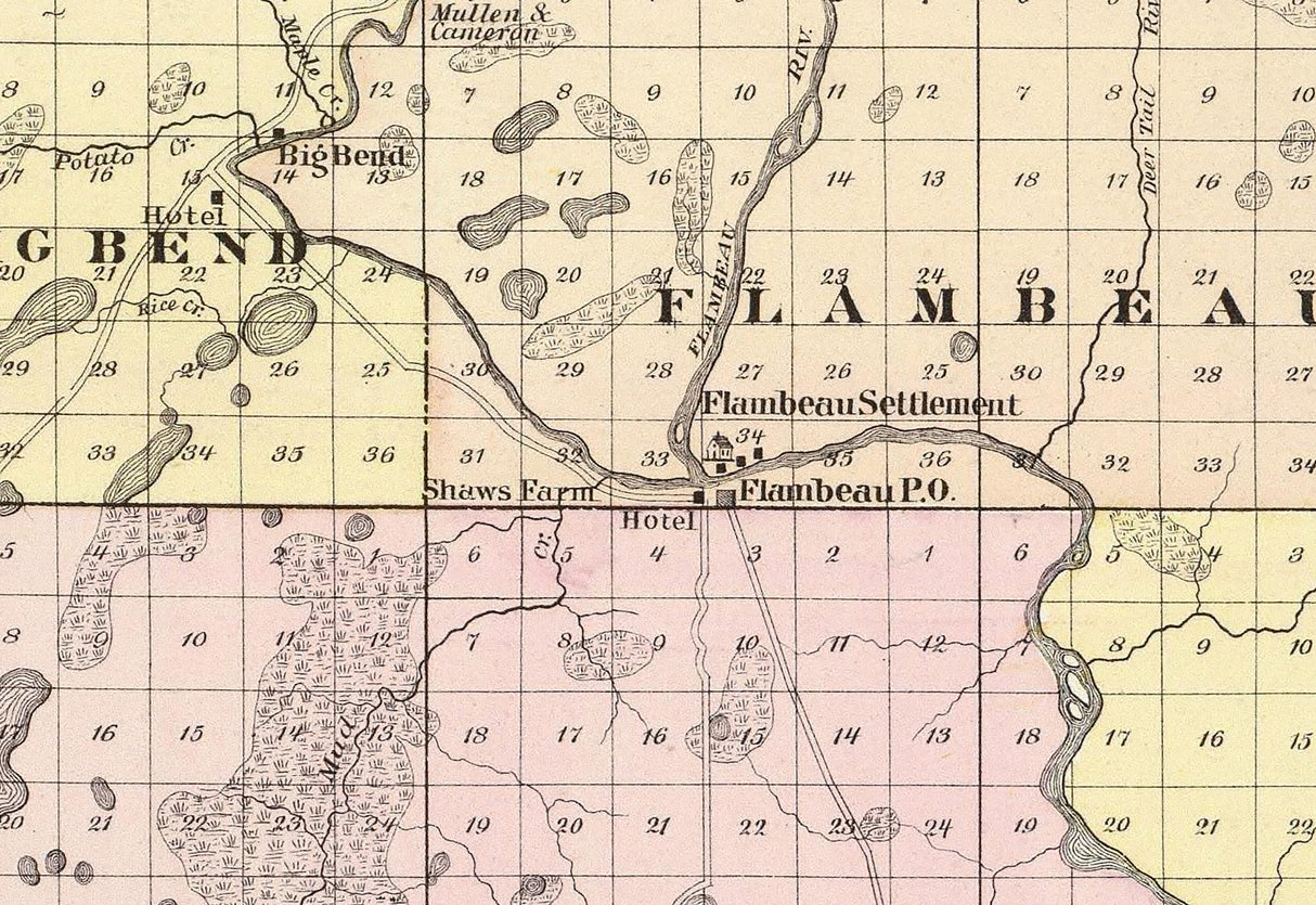 1878 Map of Chippewa County Wisconsin