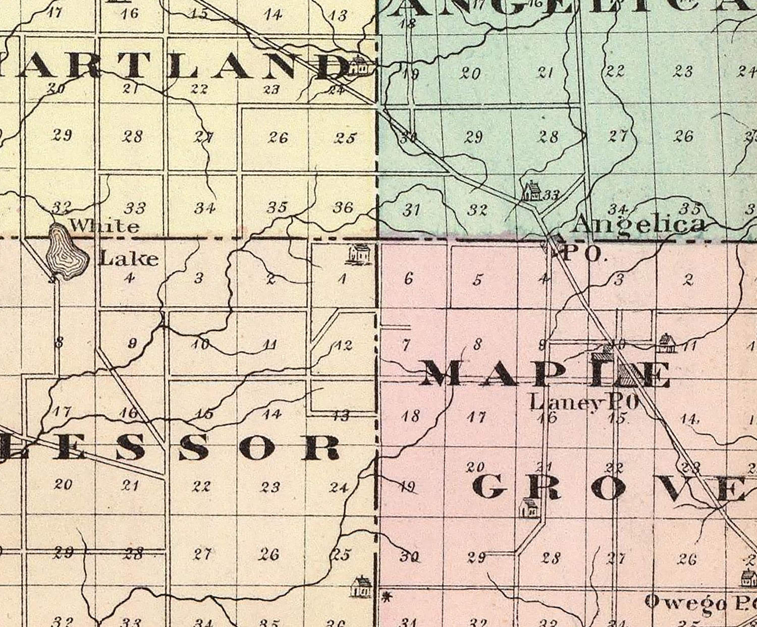 1878 Map of Shawano County Wisconsin