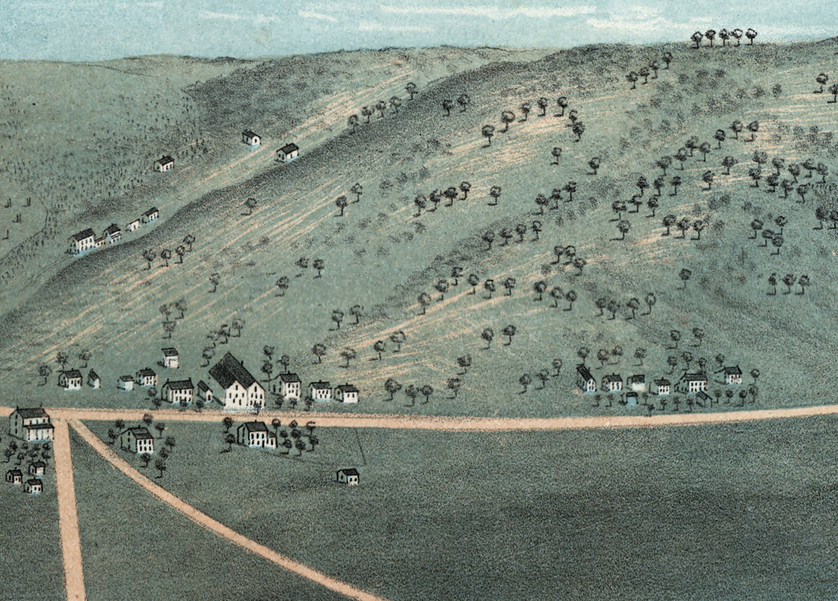 1869 Panoramic Map of Guttenberg Clayton County Iowa