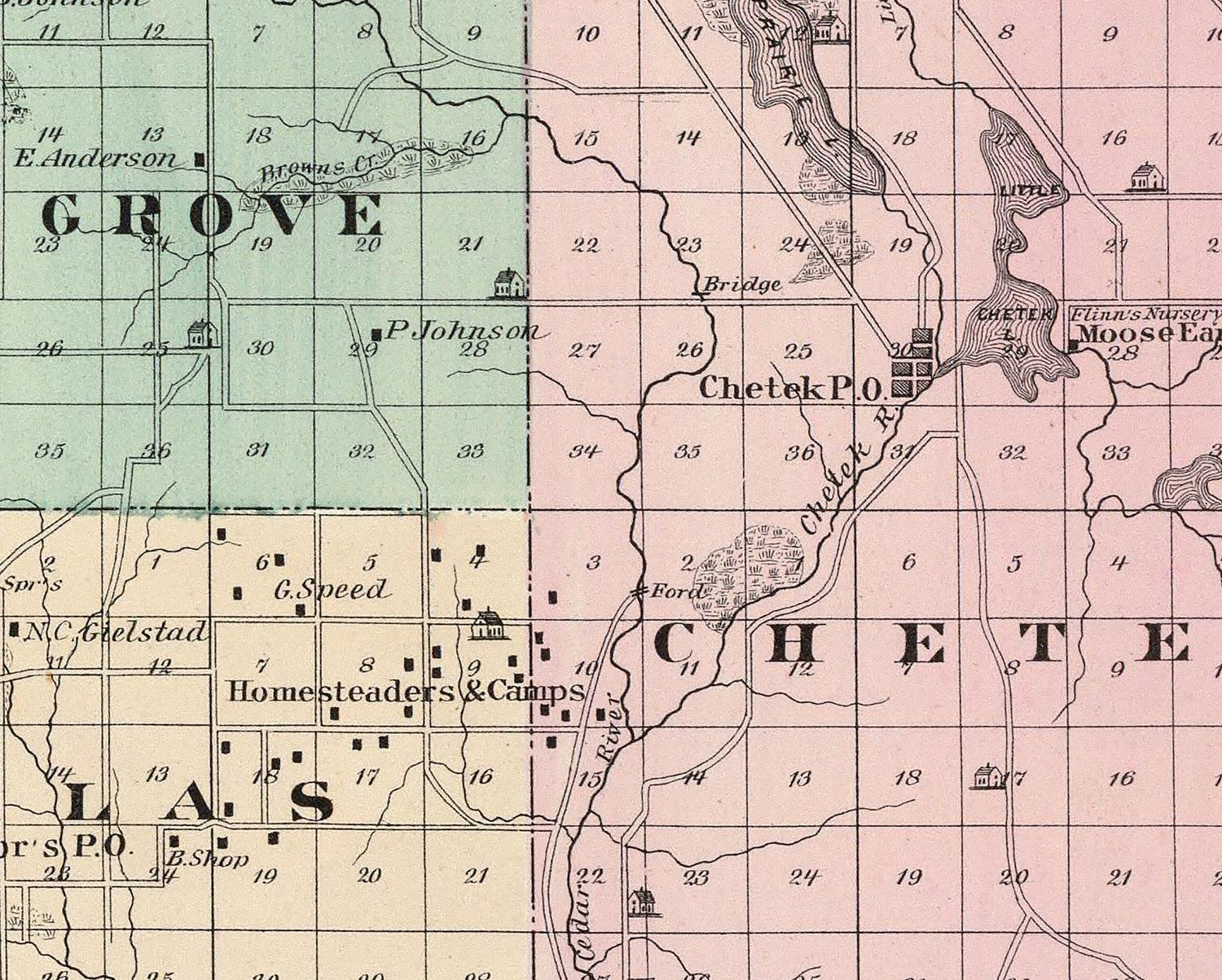 1878 Map of Barron County Wisconsin